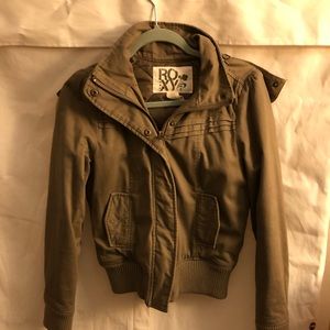 Roxy Olive Green Bomber Jacket Size Small
